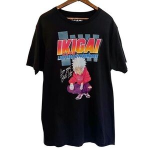 IKIGAI Men's Large Japanese Streetwear Anime Tee
